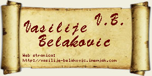 Vasilije Belaković vizit kartica
